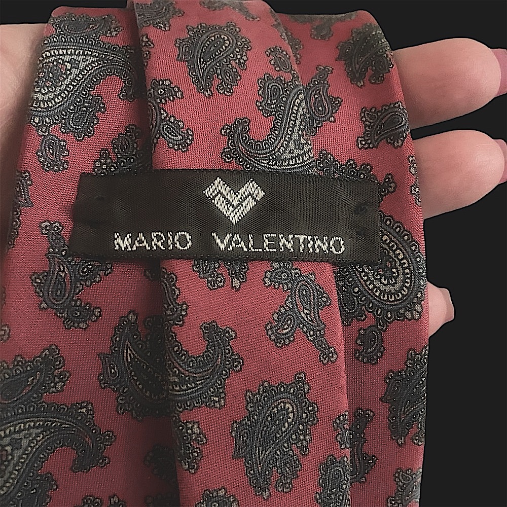 Mario Valentino Red Silk Paisley Tie